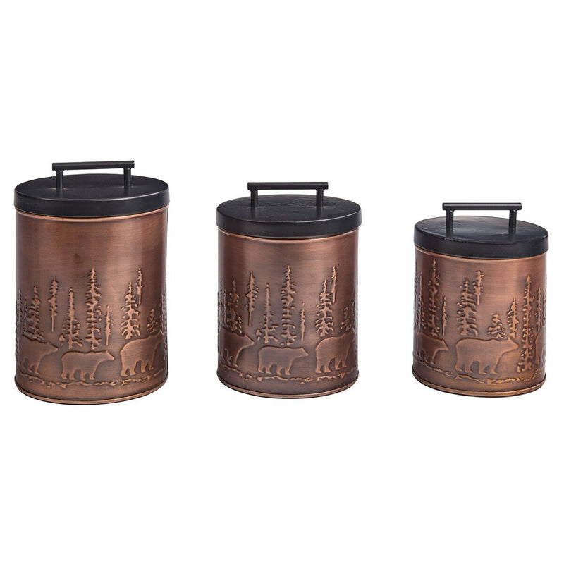 Bear Walk Canisters Set of 3 - Ozark Cabin Décor, LLC
