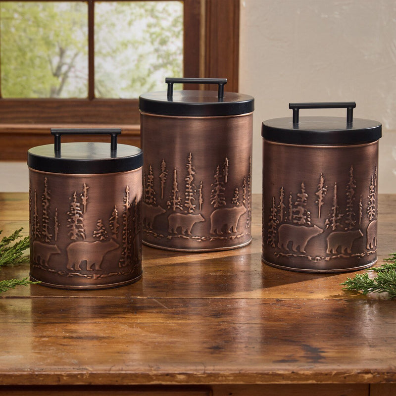 Bear Walk Canisters Set of 3 - Ozark Cabin Décor, LLC