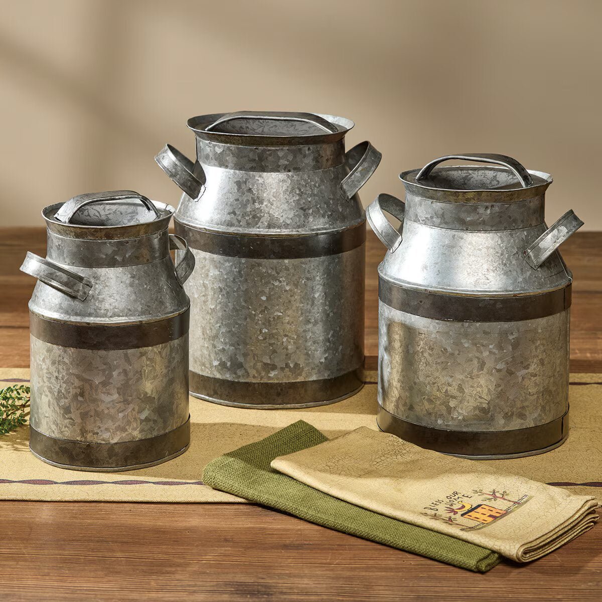 Milk Can Canister Set of 3 - Thumbnail 2