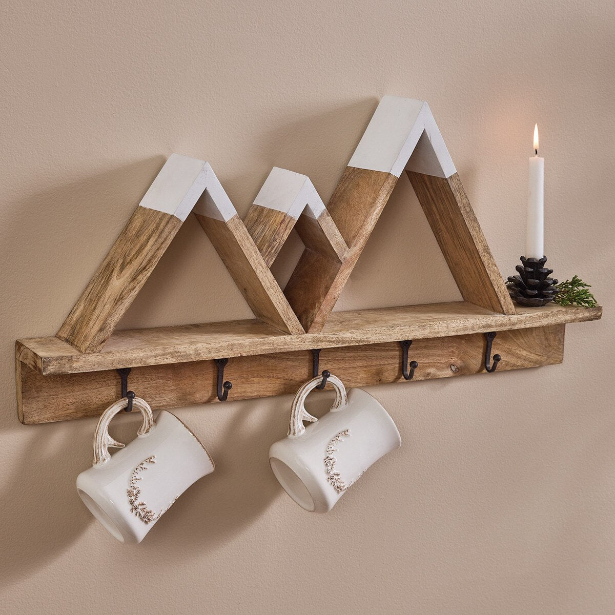 Mountain Refuge Shelf with Hooks - Ozark Cabin Décor, LLC