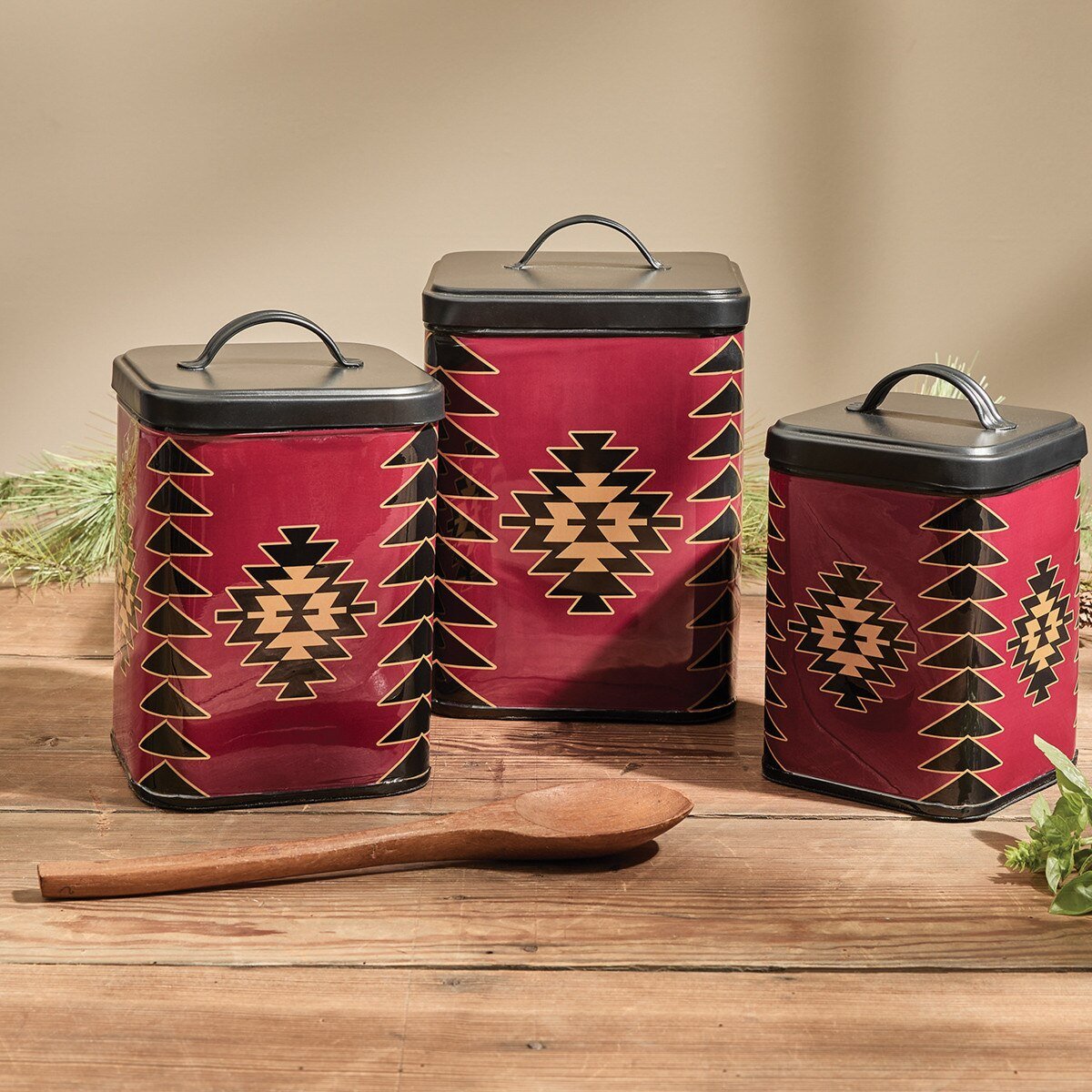 Red Dawn Canister Set of 3