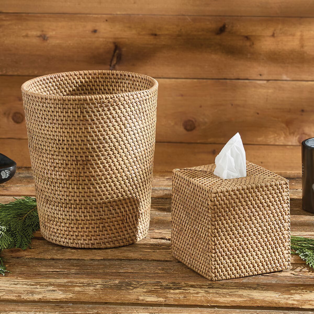 Rattan Tissue Box Holder - Thumbnail 2