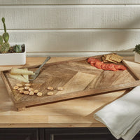 Herringbone Footed Serving Board - Ozark Cabin Décor, LLC