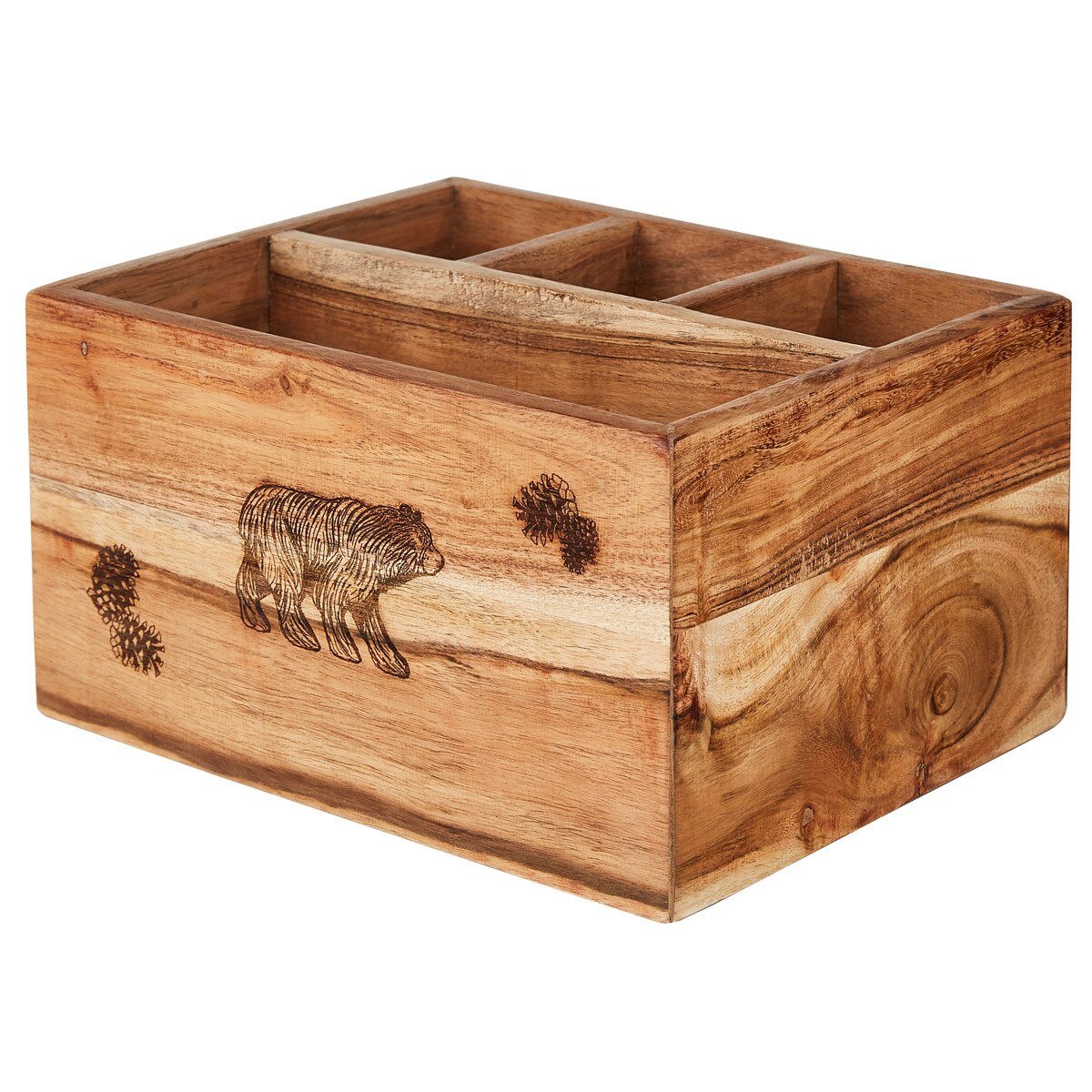 Rustic Wood Utensil Caddy