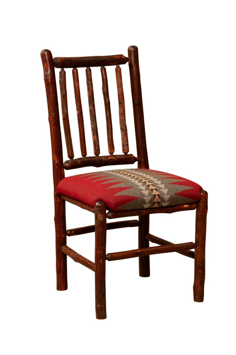 Fireside Lodge Furniture Hickory Spoke Back Upholstered Side Chair - Thumbnail 2