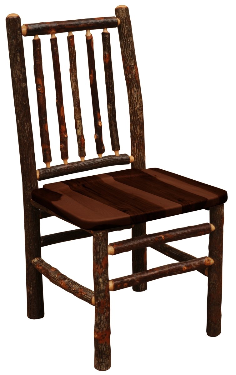 Fireside Lodge Hickory Spoke Back Wooden Seat Side Chair - Thumbnail 4