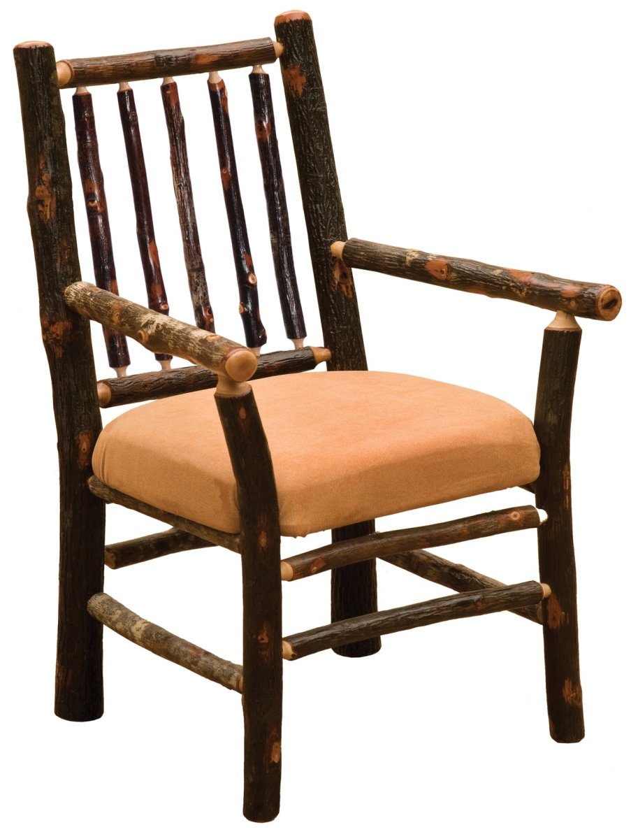 Fireside Lodge Furniture Hickory Spoke Back Upholstered Side Chair - Thumbnail 5