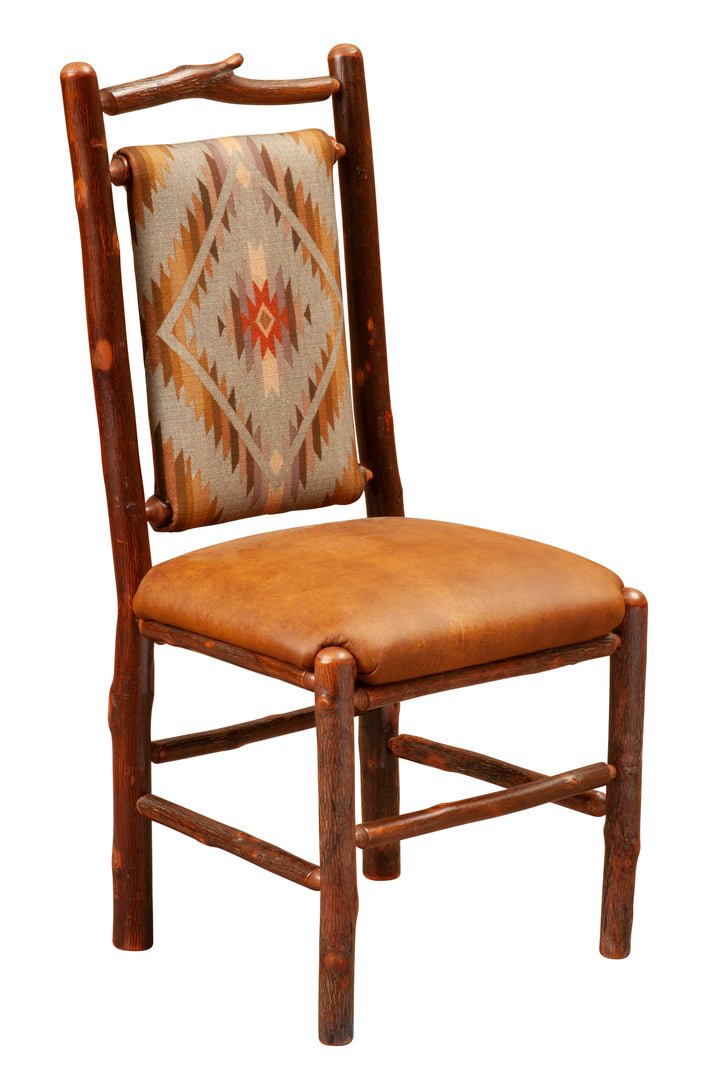 Fireside Lodge Hickory South Fork Upholstered Artisan Dining Side Chair