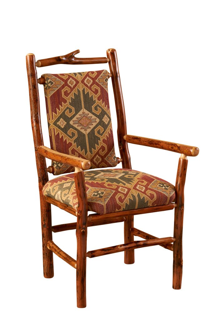 Fireside Lodge Hickory South Fork Upholstered Artisan Dining Side Chair - Thumbnail 3