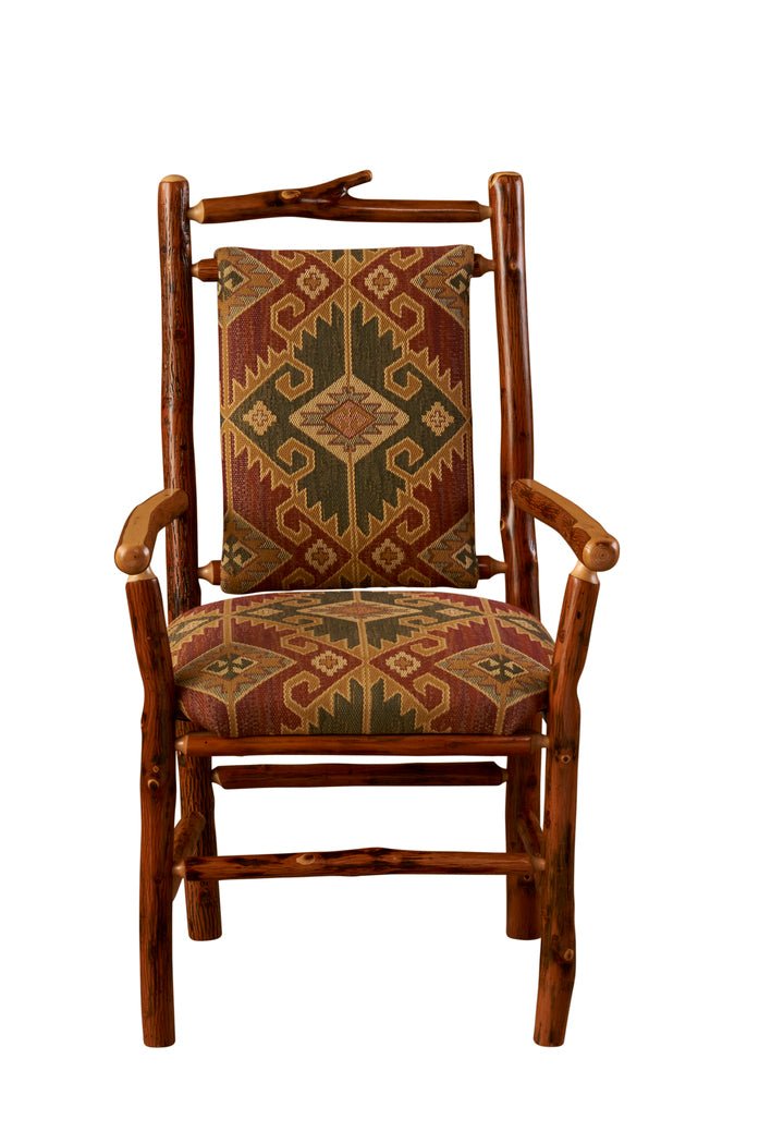 Fireside Lodge Hickory South Fork Upholstered Artisan Dining Side Chair - Thumbnail 4