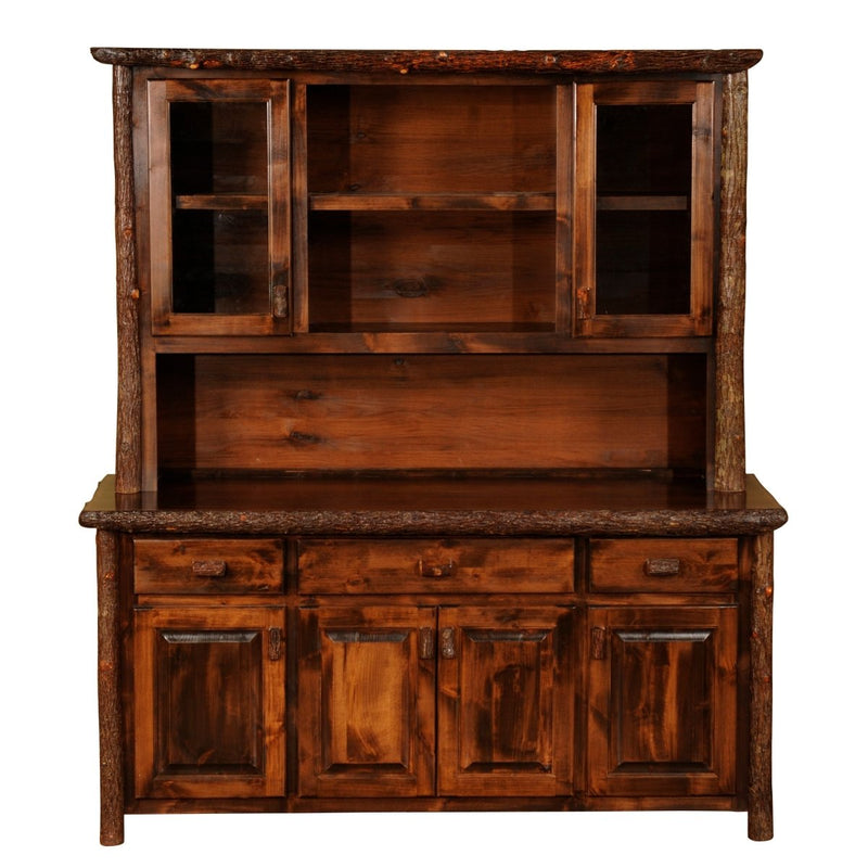 75" Hickory Log Buffet & Hutch - Ozark Cabin Décor, LLC