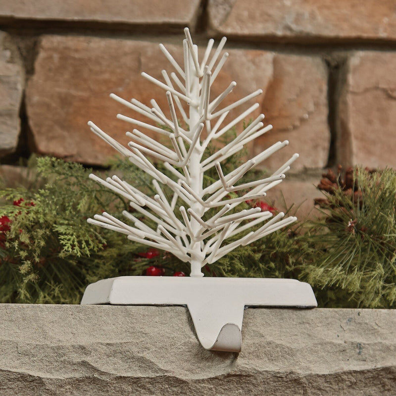 White Metal Tree Stocking Hanger - Ozark Cabin Décor, LLC