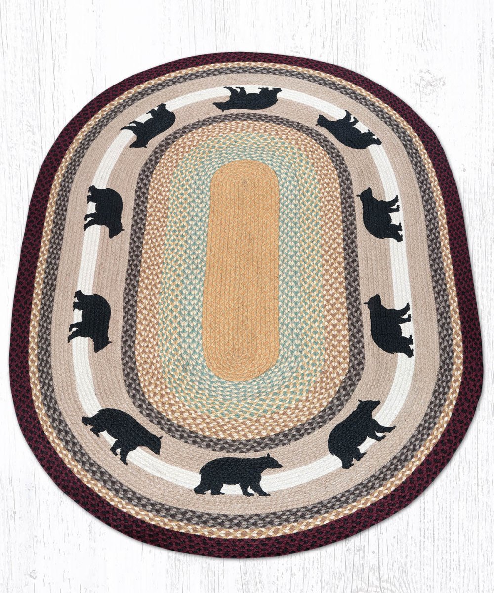 Cabin Bear Oval Area Rug - Ozark Cabin Décor, LLC