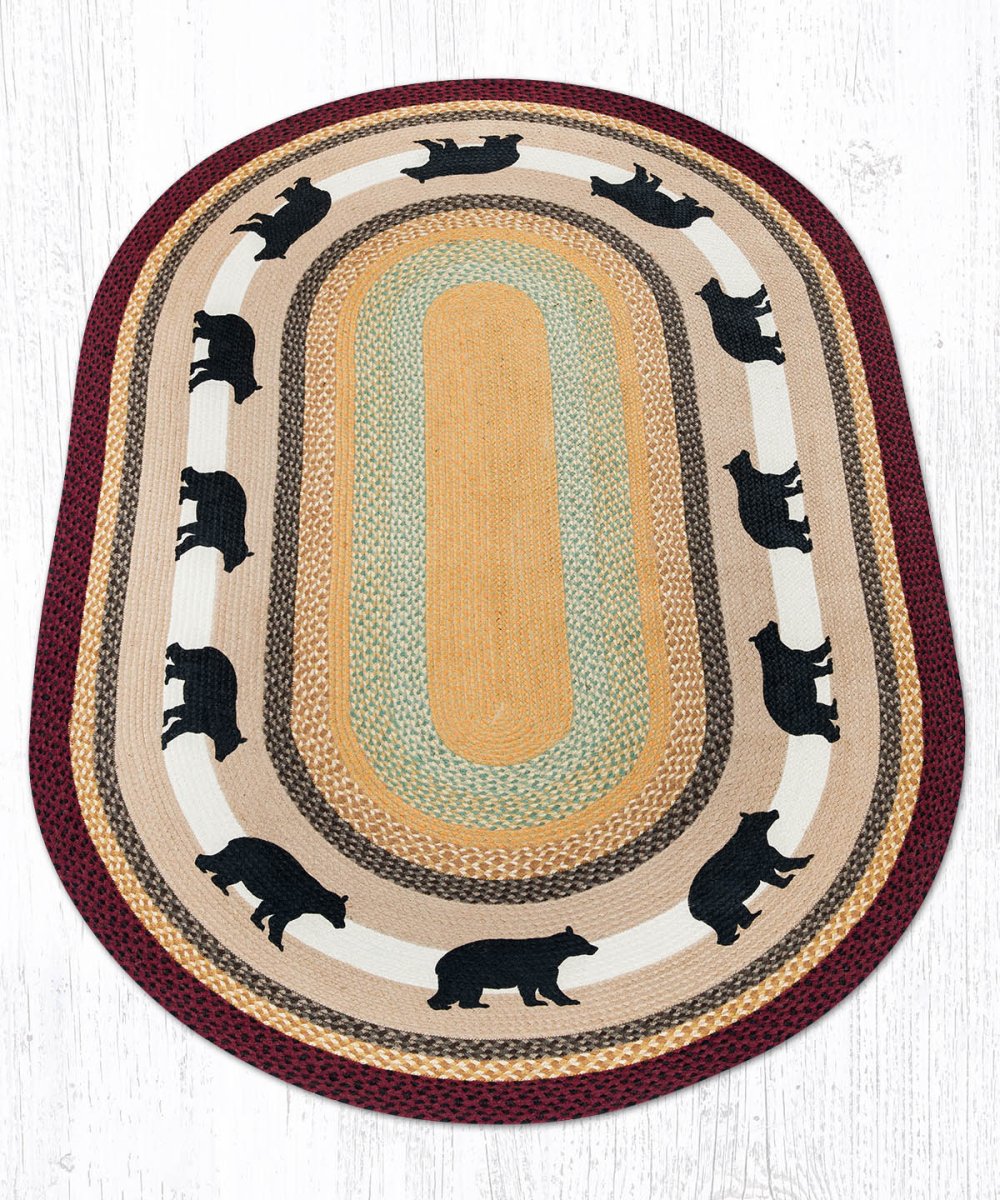 Cabin Bear Oval Area Rug - Ozark Cabin Décor, LLC