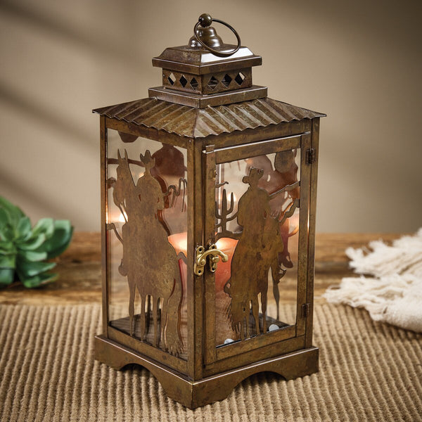 Cowboy Lantern Candle Holder - Ozark Cabin Décor, LLC
