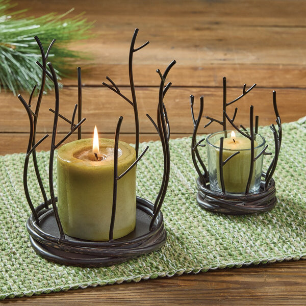 Twig Pillar Candle Holder - Ozark Cabin Décor, LLC