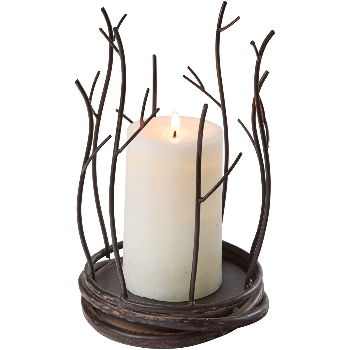 Twig Pillar Candle Holder - Thumbnail 2
