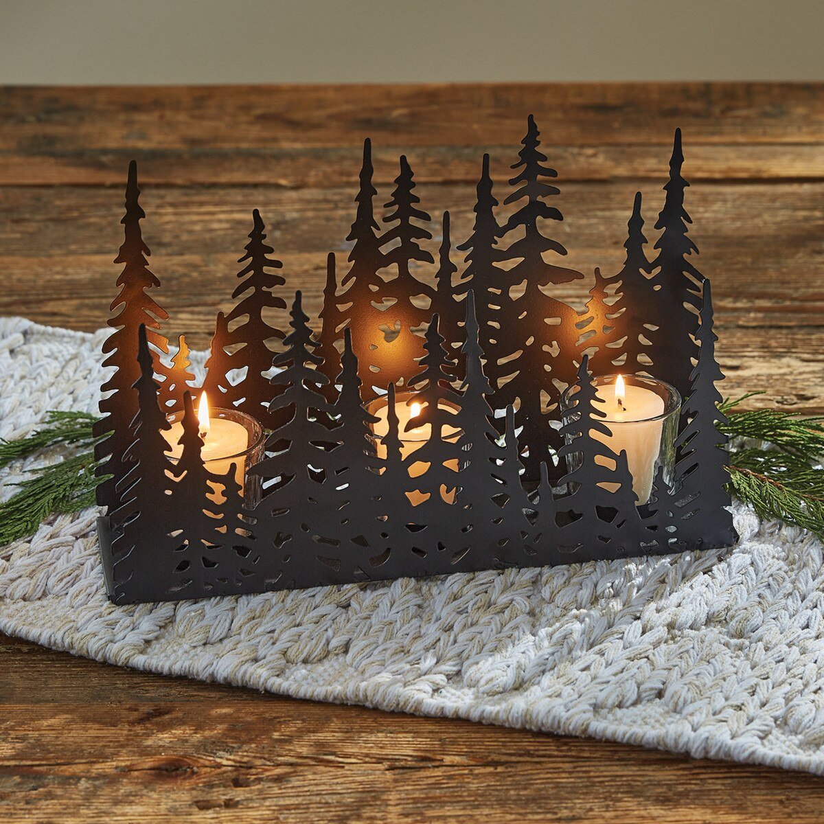 Tree Tops Centerpiece With Glass Votives - Thumbnail 2