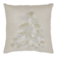 Silver and Gold Pine Tree Embroidered Pillow - Ozark Cabin Décor, LLC