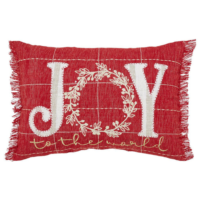 Joy to the World Fringed Pillow - Ozark Cabin Décor, LLC