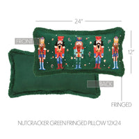 Nutcracker Green Fringed Throw Pillow - Ozark Cabin Décor, LLC