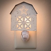 Barn Night Light - Distressed White - Ozark Cabin Décor, LLC