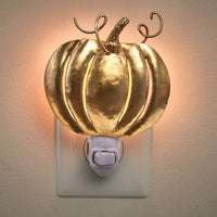 Gold Pumpkin Night Light - Ozark Cabin Décor, LLC