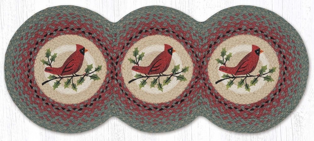 Holly Cardinal Tri - Circle Runner - Ozark Cabin Décor, LLC