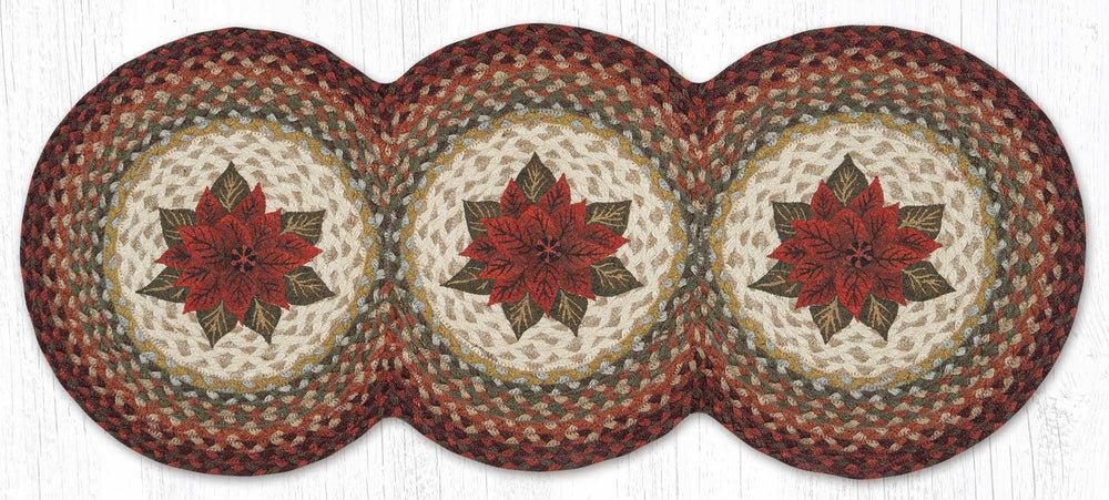 Primitive Poinsettia Tri - Circle Runner - Ozark Cabin Décor, LLC