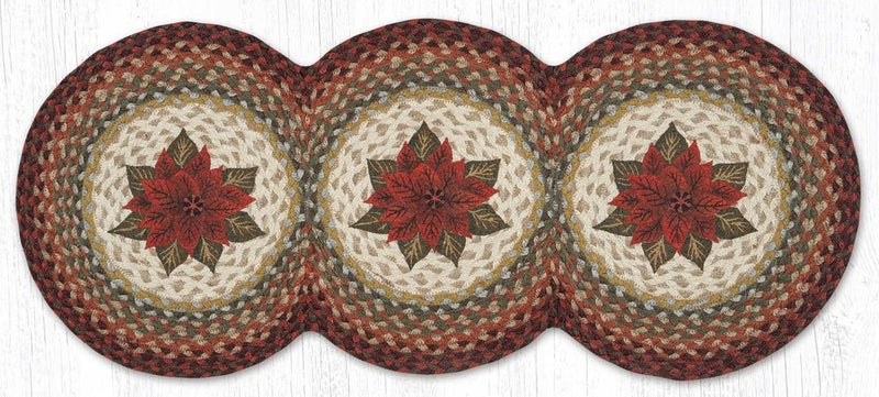 Primitive Poinsettia Tri - Circle Runner - Ozark Cabin Décor, LLC