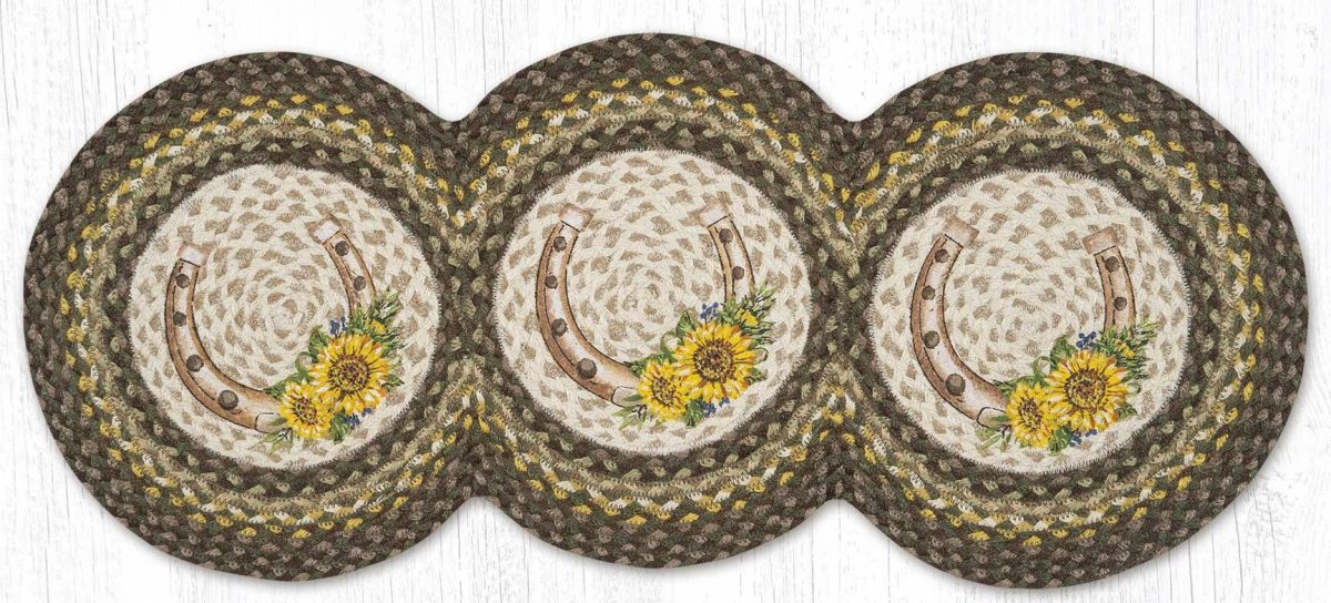 Horseshoe Sunflower Tri-Circle Runner - Ozark Cabin Décor, LLC