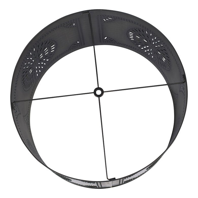 15" Table Lamp Drum Shade with Chisel - Thumbnail 2