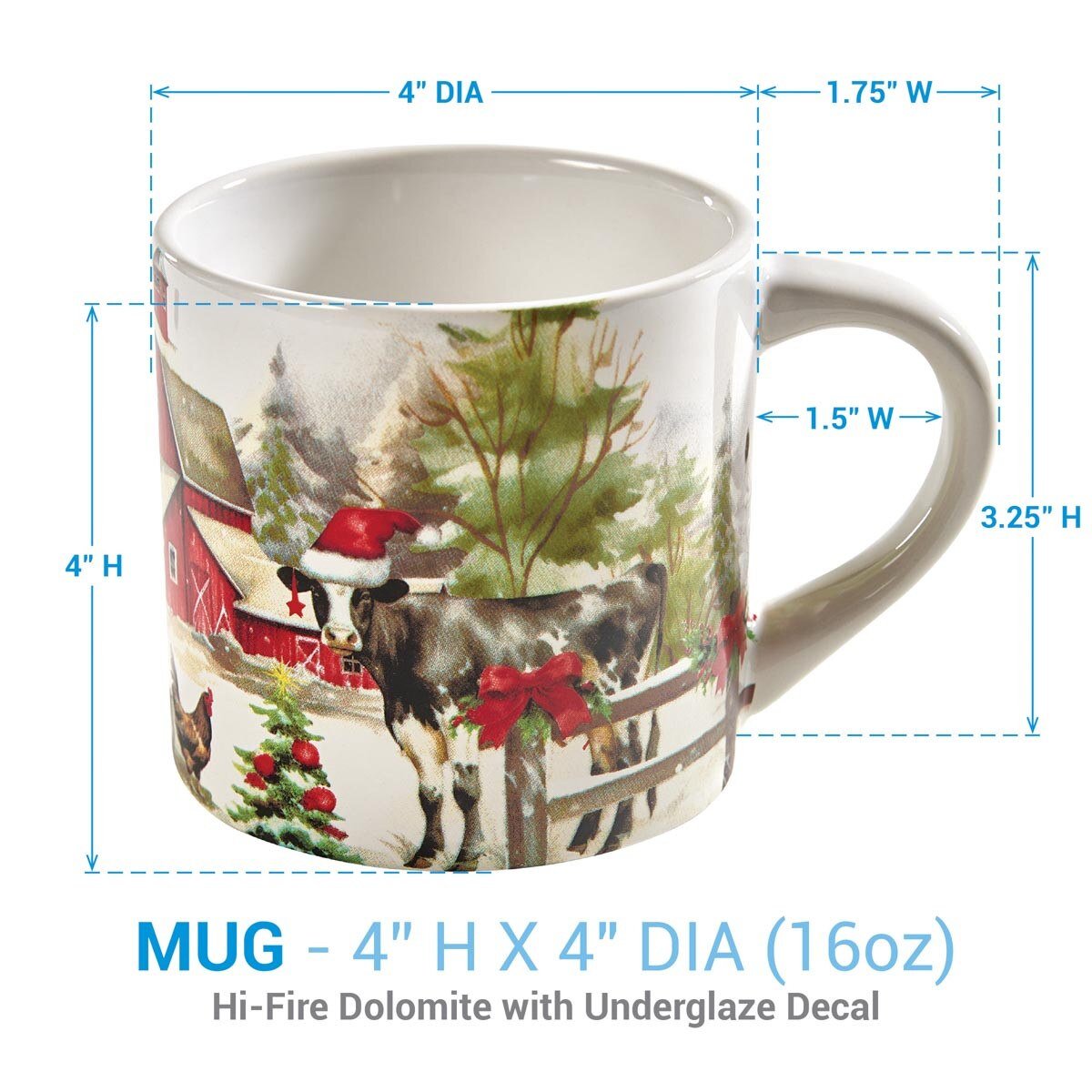 Christmas At The Farm Mug - Set of 4 - Ozark Cabin Décor, LLC