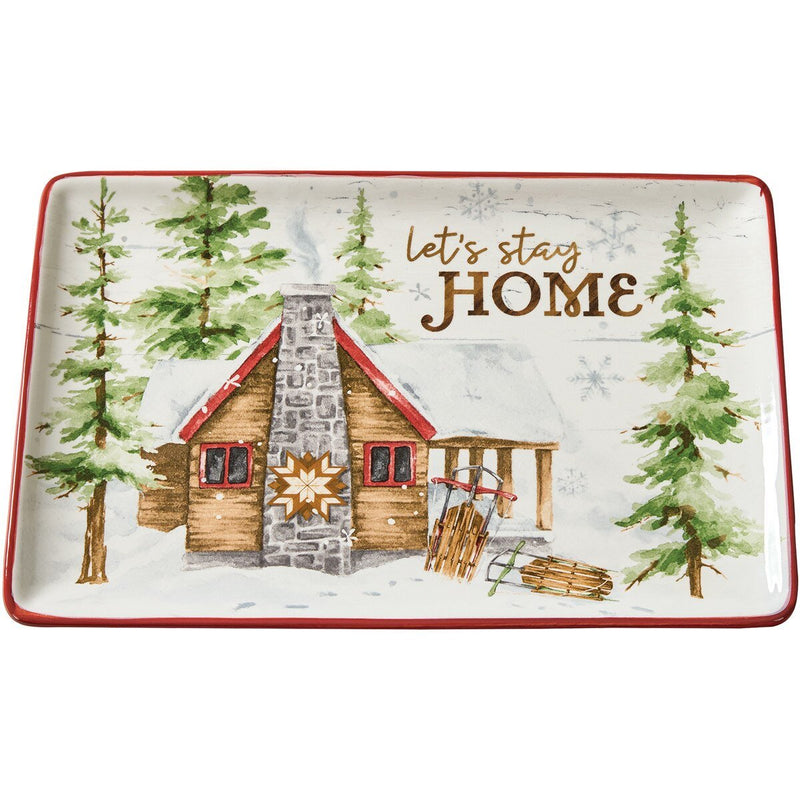 Snowflake Lodge Platter - Ozark Cabin Décor, LLC
