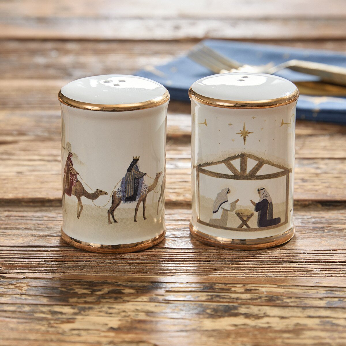 Away In A Manger Salt & Pepper Set