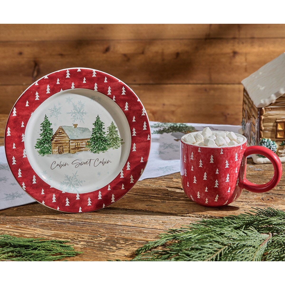 Cabin Sweet Cabin Christmas Mug - Set of 4 - Thumbnail 2