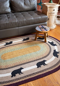 Cabin Bear Oval Area Rug - Ozark Cabin Décor, LLC