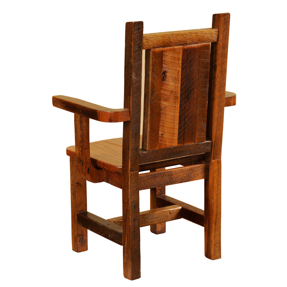 Barnwood Artisan Arm Chair with Antique Oak Seat - Thumbnail 2