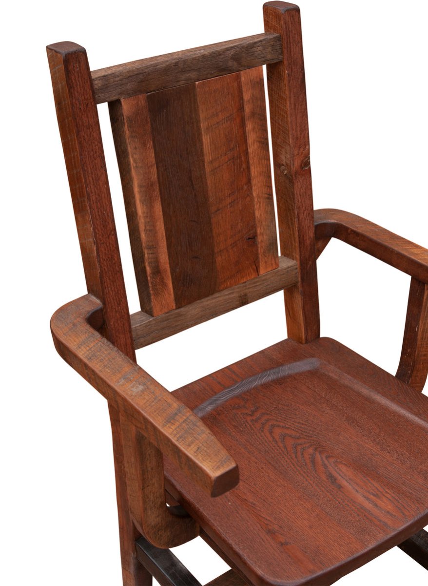 Barnwood Artisan Arm Chair with Antique Oak Seat - Thumbnail 5