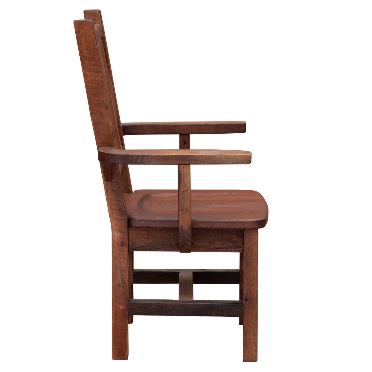 Barnwood Artisan Arm Chair with Antique Oak Seat - Thumbnail 3