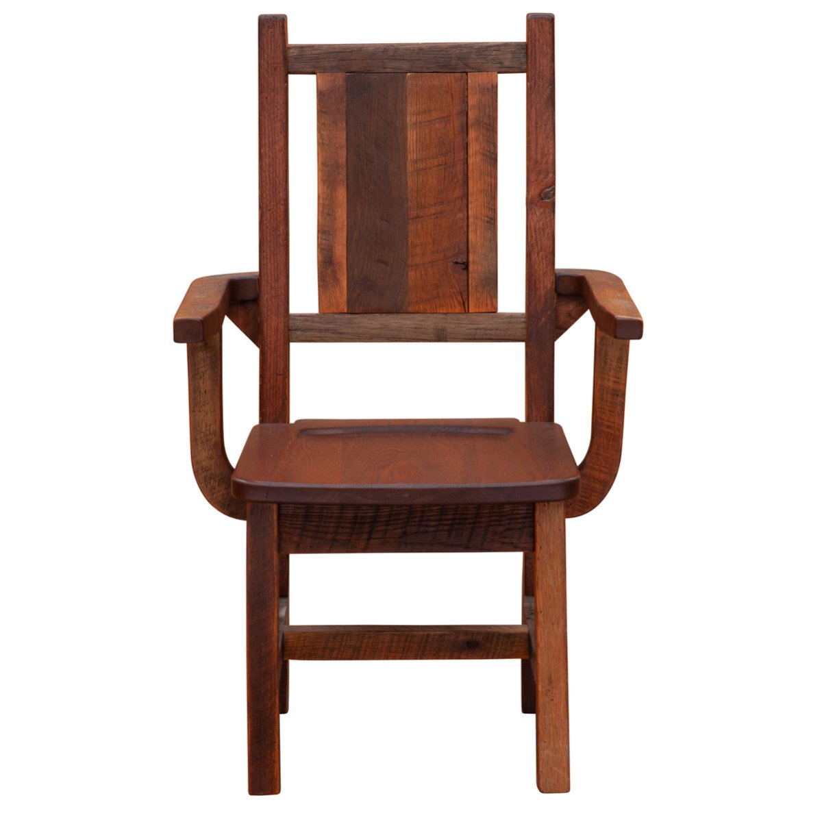 Barnwood Artisan Arm Chair with Antique Oak Seat