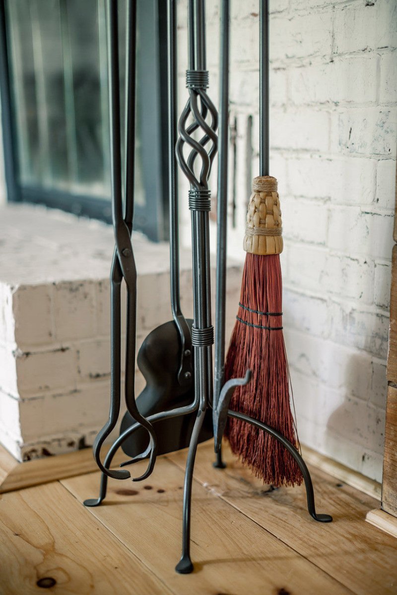 Woven Fireplace Tool Set - 5 Pc - Thumbnail 3