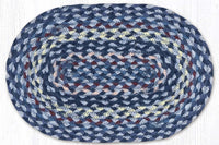 Blue/Gray/Burgundy 10"x15" Braided Jute Swatch