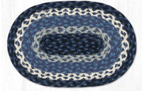 Blue/Gray/Ivory Braided Jute Trivet & Swatch - Ozark Cabin Décor, LLC