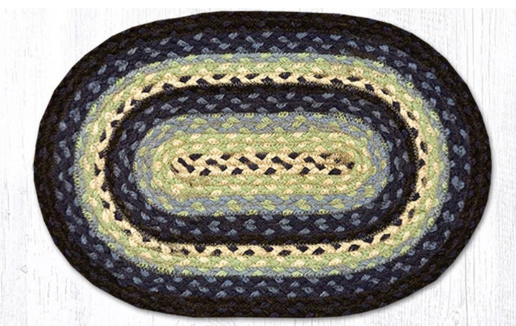 Blueberry/Cream Braided Jute Trivet & Swatch - Ozark Cabin Décor, LLC
