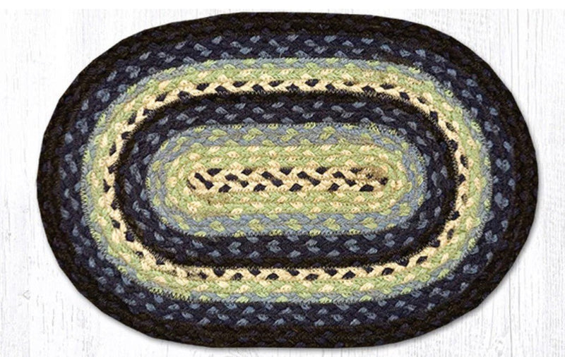 Blueberry/Cream Braided Jute Trivet & Swatch - Ozark Cabin Décor, LLC