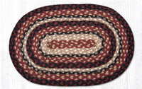 Burgundy/Black/Tan Braided Jute Trivet & Swatch - Ozark Cabin Décor, LLC
