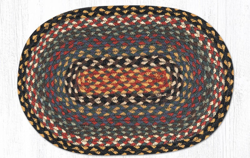Burgundy/Blue/Gray Braided Jute Trivet & Swatch - Ozark Cabin Décor, LLC