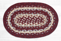 Burgundy/Gray/Cream Braided Jute Trivet & Swatch - Ozark Cabin Décor, LLC