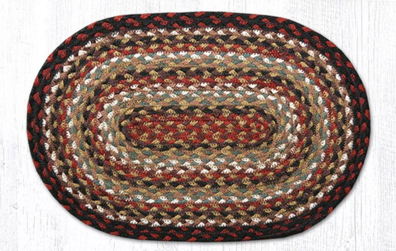 Burgundy/Mustard/Ivory Braided Jute Trivet & Swatch - Ozark Cabin Décor, LLC
